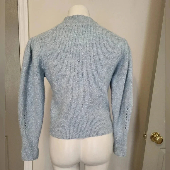 Rebecca Taylor Optic Tweed Texture Alpaca/Wool Blend Mock Neck Sweater(S) - Picture 6 of 10